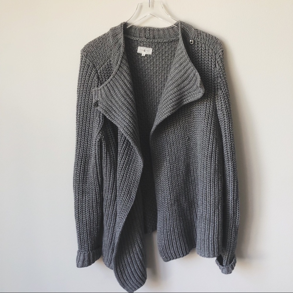 Lou & Grey Chunky Knit Gray Cardigan - Picture 2 of 6